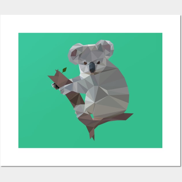 Polygonal Koala Bear Wall Art by AndreMartinez